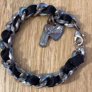 Guess Black and Silver Chain Bracelet